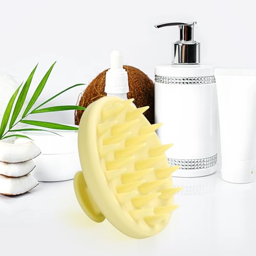 Meartchy Silicone Scalp Massager, Scalp Scrubber for Hair Growth with Soft Bristles, Scalp Exfoliator Brush Dandruff Removal Shampoo Brush for Wet Dry Scalp Care (Light Yellow) - Image 5