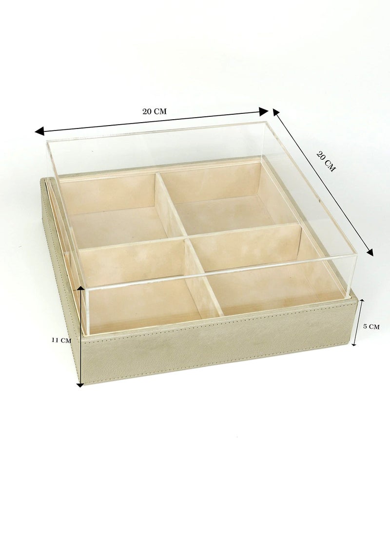 LAMSIT IBDAA Jewellery Box with Removable Divider | Storage Box | Multipurpose Box | Jewellery Organiser | Jewellery Box with Clear Lid - Image 2