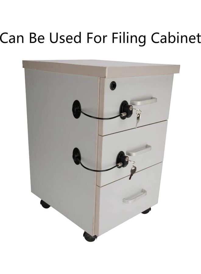 6-Piece Refrigerator Door Lock With 4 keys Black - Image 3