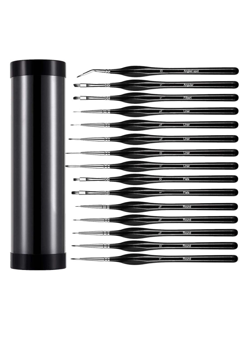 Y&D SYOSI, 15pcs Miniature Fine Paint Brushes Set for Acrylic Painting, Small Detail Nail Line Marker, Art Painting Come with Brush Pouch and Holder  - Image 1