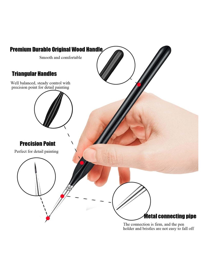 Y&D SYOSI, 15pcs Miniature Fine Paint Brushes Set for Acrylic Painting, Small Detail Nail Line Marker, Art Painting Come with Brush Pouch and Holder  - Image 3