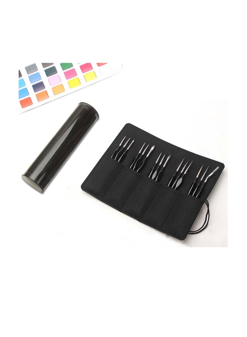 Y&D SYOSI, 15pcs Miniature Fine Paint Brushes Set for Acrylic Painting, Small Detail Nail Line Marker, Art Painting Come with Brush Pouch and Holder  - Image 5