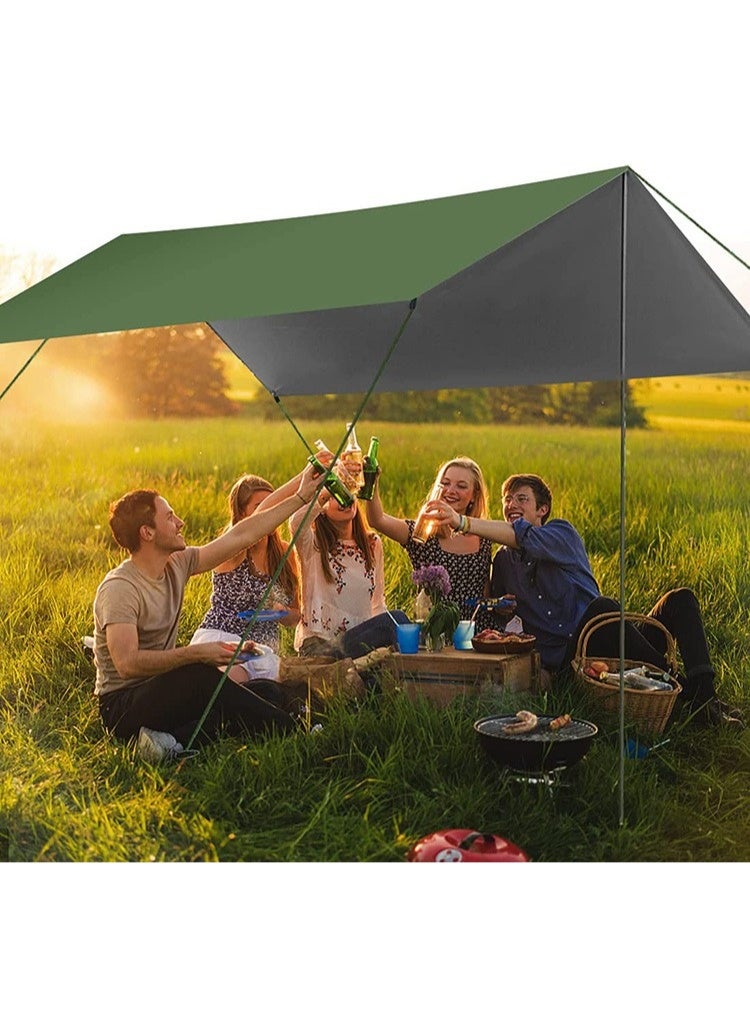 Generic 2.3x1.4m Rectangular Waterproof UV-Resistant Outdoor Tarp – Multi-Purpose Camping Tent Shelter, Beach Sunshade & Ground Mat (Green)  - Image 1