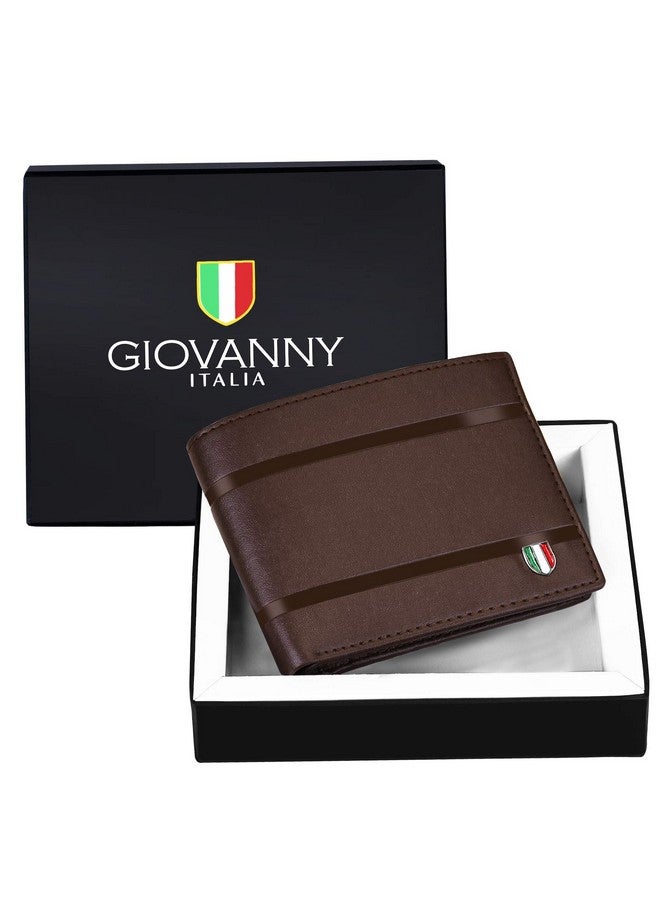 GIOVANNY GVN-2LINBRW01 Brown Genuine Leather Wallet for Men - Image 4