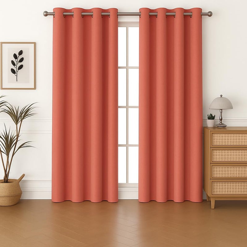 Amali Regal Dimout curtains with 16 Grommets in 2 panels Size (W132 x L 274cm) for living room Decor or bedroom window noise reduction and light blocking - Image 1