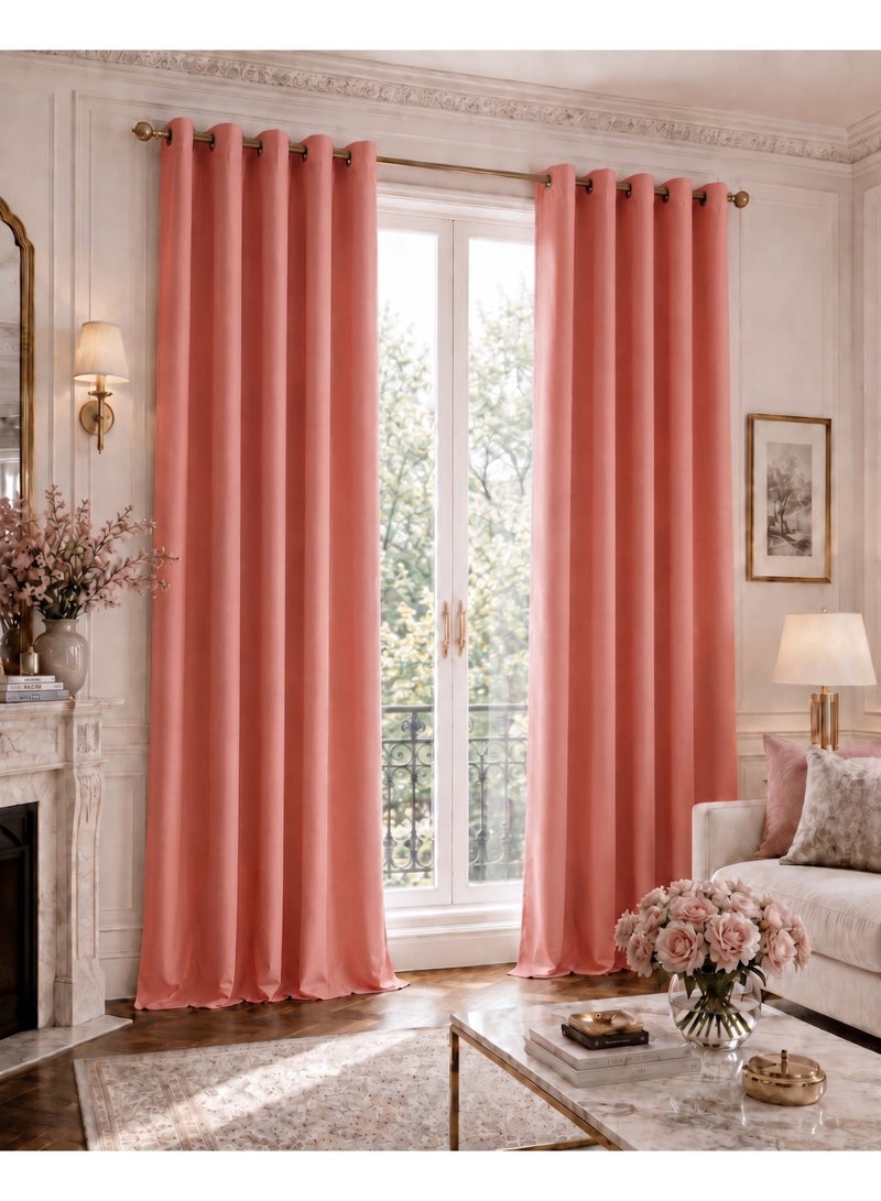 Amali Regal Dimout curtains with 16 Grommets in 2 panels Size (W132 x L 274cm) for living room Decor or bedroom window noise reduction and light blocking - Image 1