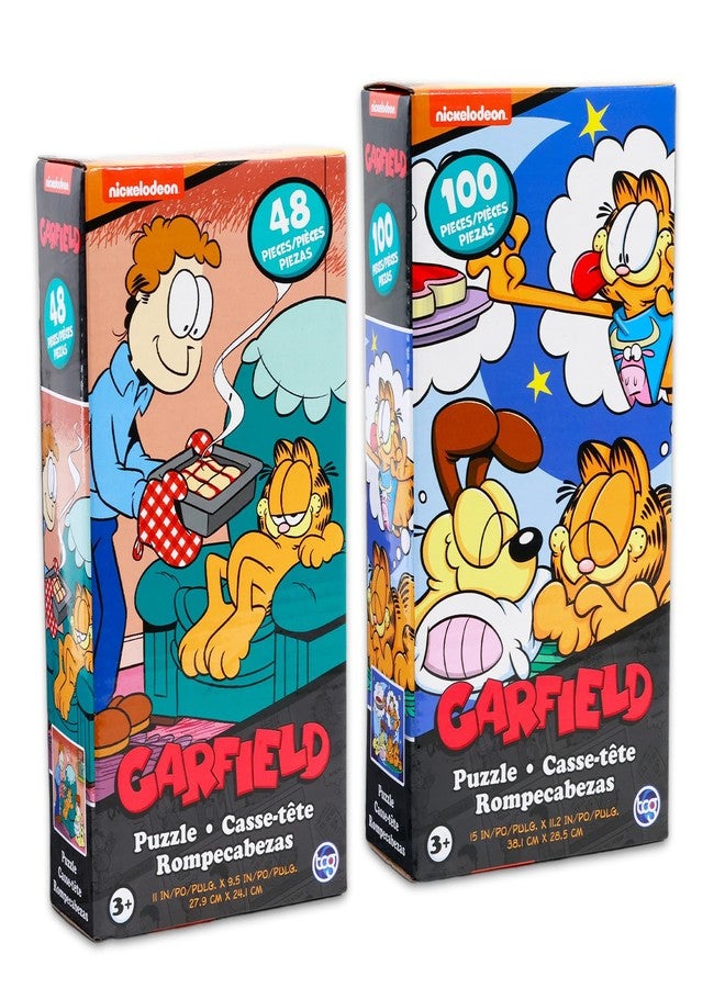 Garfield Puzzle Set for Kids - Bundle with 2 Jigsaw Puzzles, 48 Pc & 100 Pc, Plus Stickers, More | Garfield Puzzles for Kids, Boys, Girls - Image 3