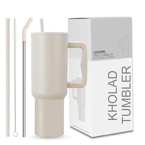 KHOLAD Stainless Steel Vacuum Insulated Tumbler with Lid and Straw Pack of 1 Quencher H2.0 FlowState Coffee Sipper for Water, Iced Tea or Coffee, Smoothie and More 1200ml (Pink - 40oz) - Image 1