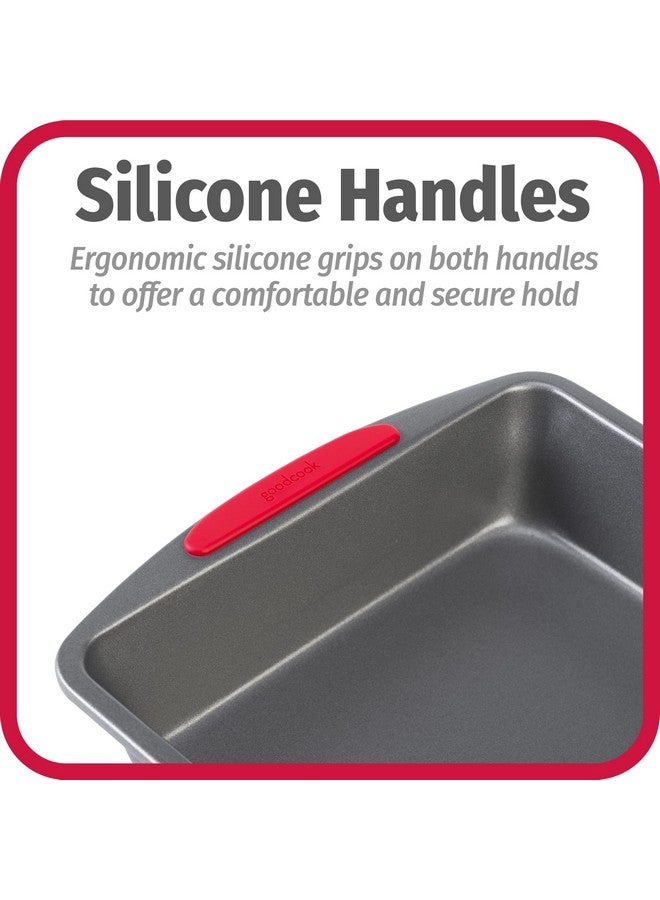 GoodCook MegaGrip 8” x 8” Non-Stick Square Baking Pan with Silicone Grip Handles - Heavy-Gauge Steel Cake Pan Baking Dish for Brownies, Bread, Cake, Baked Goods - Image 5