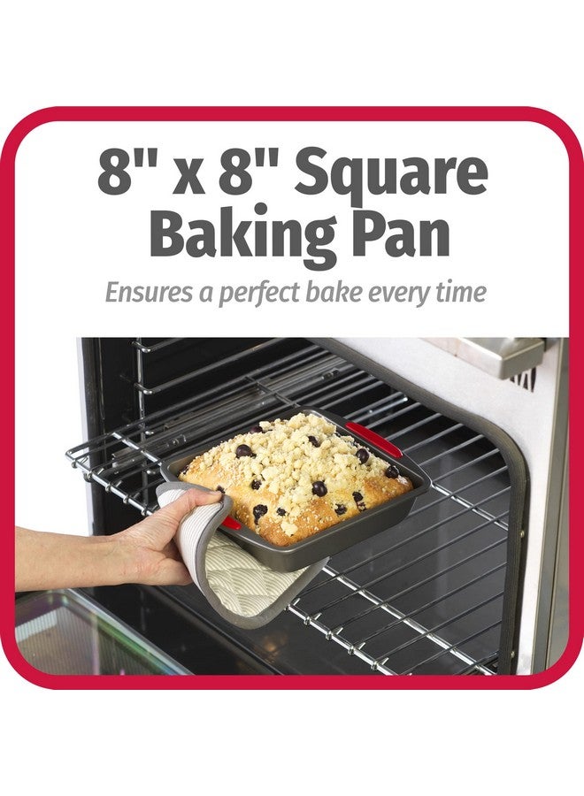 GoodCook MegaGrip 8” x 8” Non-Stick Square Baking Pan with Silicone Grip Handles - Heavy-Gauge Steel Cake Pan Baking Dish for Brownies, Bread, Cake, Baked Goods - Image 2