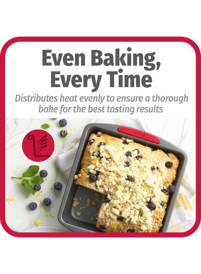GoodCook MegaGrip 8” x 8” Non-Stick Square Baking Pan with Silicone Grip Handles - Heavy-Gauge Steel Cake Pan Baking Dish for Brownies, Bread, Cake, Baked Goods - Image 3