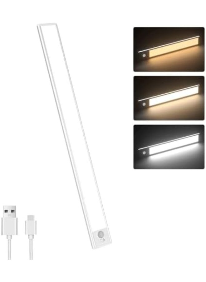 Motion Sensor Under Cabinet Lighting-Magnetic Rechargeable Closet Lights for Kitchen,Stairs,Wardrobe | 3-Color Dimmable LED Under Counter Lighting | Pro Battery Upgrade​ - Image 1