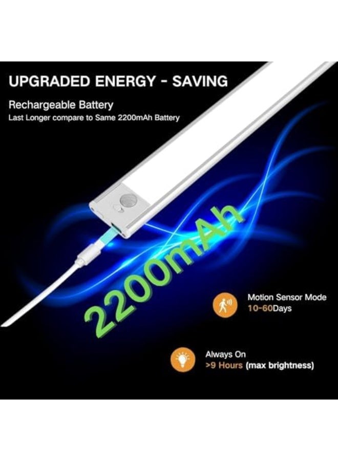 Motion Sensor Under Cabinet Lighting-Magnetic Rechargeable Closet Lights for Kitchen,Stairs,Wardrobe | 3-Color Dimmable LED Under Counter Lighting | Pro Battery Upgrade​ - Image 3