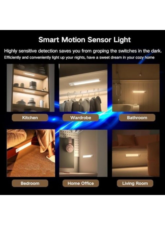 Motion Sensor Under Cabinet Lighting-Magnetic Rechargeable Closet Lights for Kitchen,Stairs,Wardrobe | 3-Color Dimmable LED Under Counter Lighting | Pro Battery Upgrade​ - Image 5