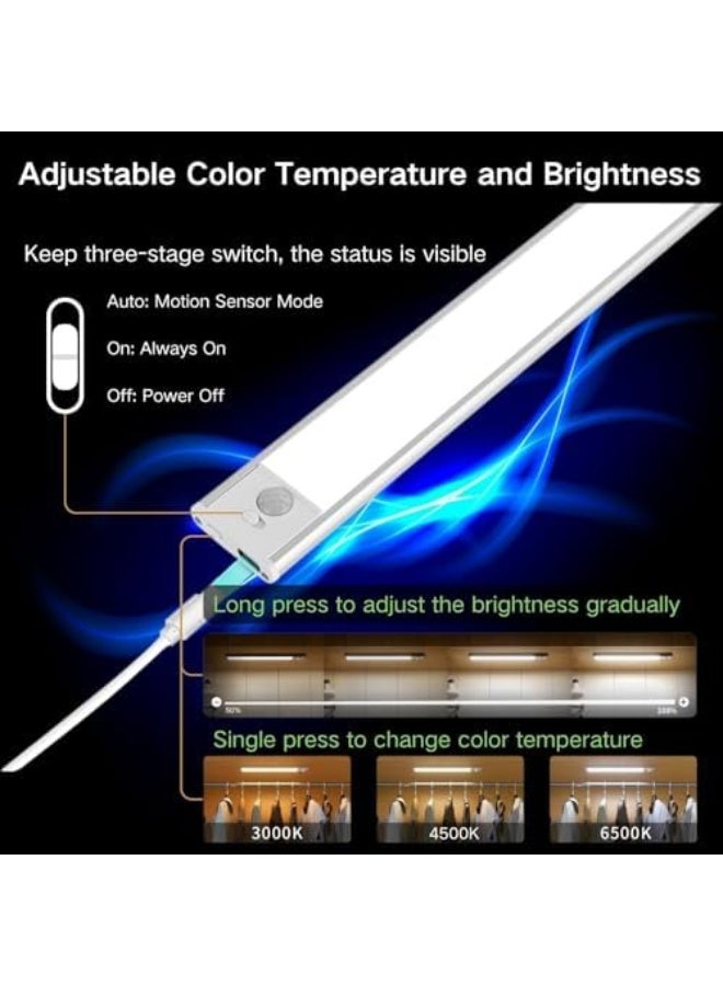Motion Sensor Under Cabinet Lighting-Magnetic Rechargeable Closet Lights for Kitchen,Stairs,Wardrobe | 3-Color Dimmable LED Under Counter Lighting | Pro Battery Upgrade​ - Image 4