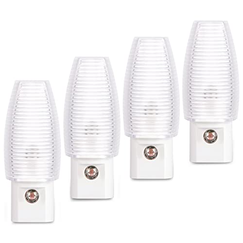 Emotionlite Plug in Night Light, Warm White LED Nightlight, Dusk to Dawn Sensor, Kids, Nursery, Bedroom, Bathroom,Hallway, Stairs, Kitchen, 4 Pack - Image 1