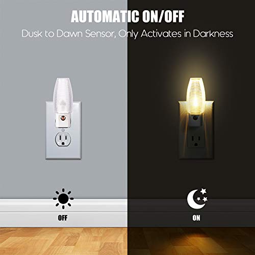 Emotionlite Plug in Night Light, Warm White LED Nightlight, Dusk to Dawn Sensor, Kids, Nursery, Bedroom, Bathroom,Hallway, Stairs, Kitchen, 4 Pack - Image 2