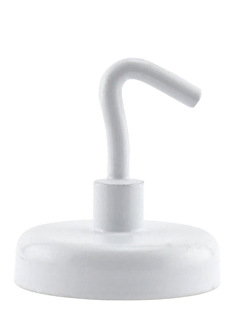 Magnet Source 2-Piece Magnetic Hooks White 1.25 Inch - Image 1