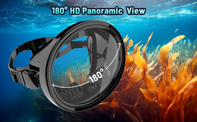 Jwintee Diving Mask Scuba Mask Spearfishing Mask Freediving Water Mask Tempered Glass Oval HD Anti-Fog Scuba Goggles for Adults - Image 4