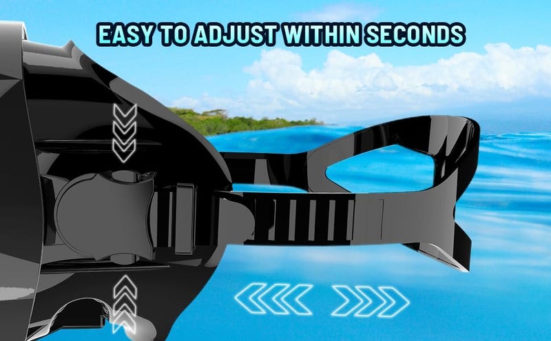Jwintee Diving Mask Scuba Mask Spearfishing Mask Freediving Water Mask Tempered Glass Oval HD Anti-Fog Scuba Goggles for Adults - Image 5