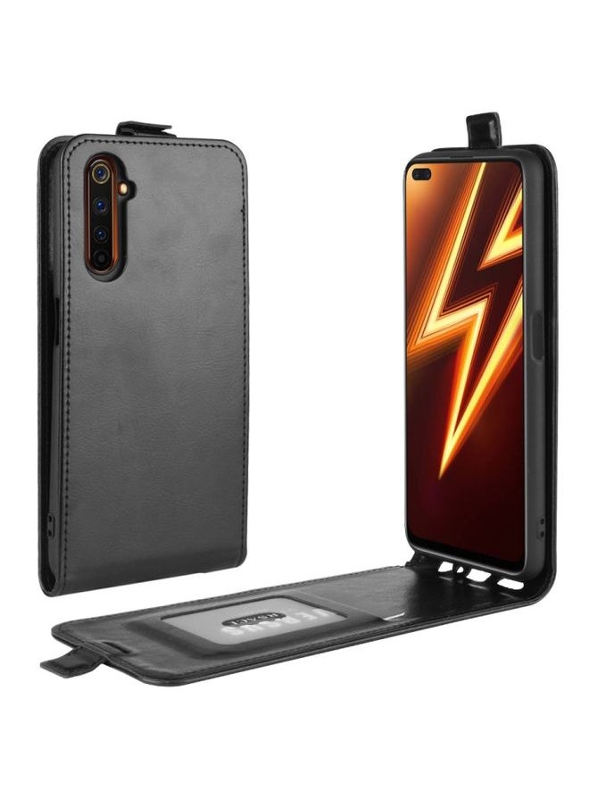 HuHa Case Cover For Realme 6 Pro R64 Texture Single Vertical Flip Leather Protective Case with Card Slots & Photo Frame Black 
