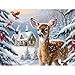 Bits and Pieces 50 Piece Puzzles for Adults 50 Extra Large Pieces 15 x 19 Jigsaw Puzzles Deer Winter Snow Cabin No 2 Pieces Alike Winter Wilderness - Image 2
