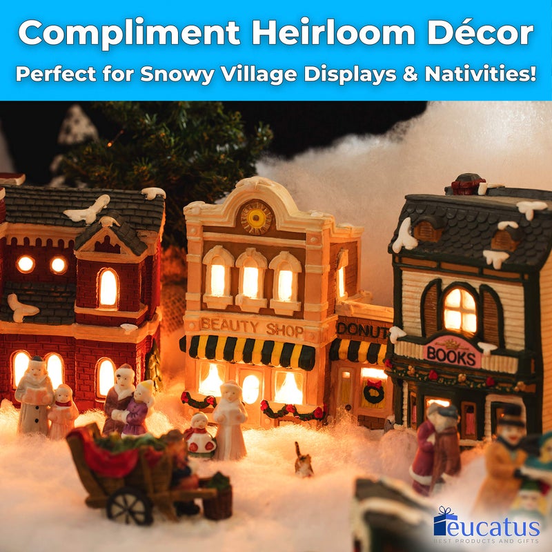 يوكاتوس بطانية ثلج وهمية واقعية للغاية لتزيين الثلج الداخلي 30 قدم مربع مثل الثلج الرقيق لقرية عباءة الشتاء 3 عبوات هش - Image 4