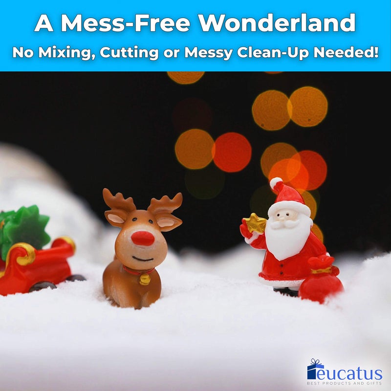 يوكاتوس بطانية ثلج وهمية واقعية للغاية لتزيين الثلج الداخلي 30 قدم مربع مثل الثلج الرقيق لقرية عباءة الشتاء 3 عبوات هش - Image 5