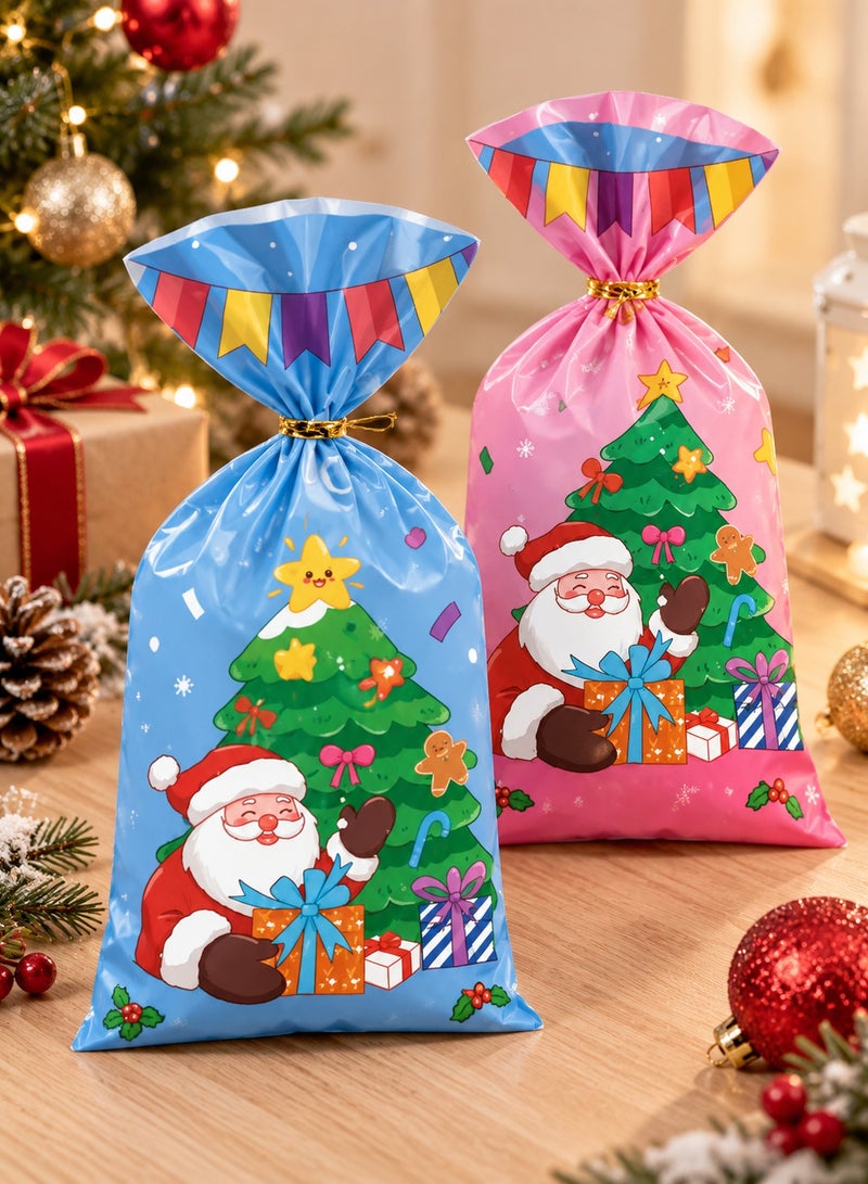 LOOPITYS Christmas flat candy bag, OPP candy bag (1 pack of 50, containing 4 styles), Christmas gift bag, popcorn biscuit candy bag, suitable packaging for Christmas parties - Image 3
