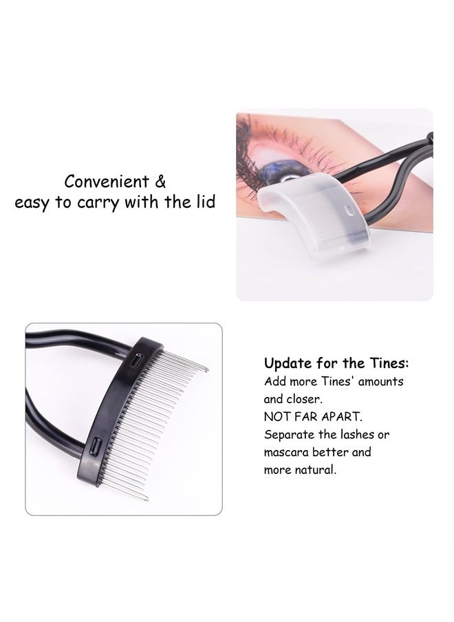 MSQ Eyelash Comb MSQ Eyelash Separator Tool Eyelash Comb Separator Arc Designed Eyelash Brush Separator With Comb Cover Lash Comb for Eyelash Makeup Brush Black (1PCS)  - Image 2