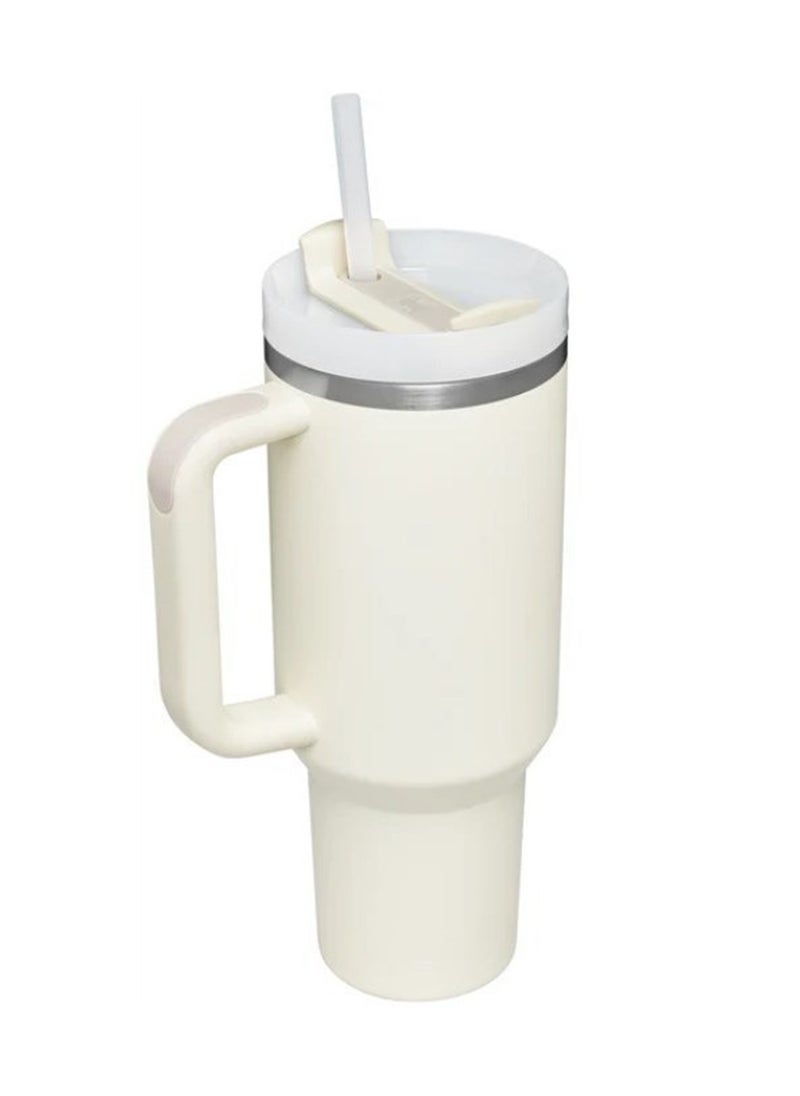 Sharpdo 304 Stainless Steel Large Capacity Car Handheld Straw Insulated Warm/Cool Cup, 1.18L 40oz - Image 1