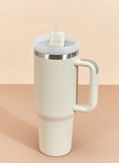 Sharpdo 304 Stainless Steel Large Capacity Car Handheld Straw Insulated Warm/Cool Cup, 1.18L 40oz  - Image 2