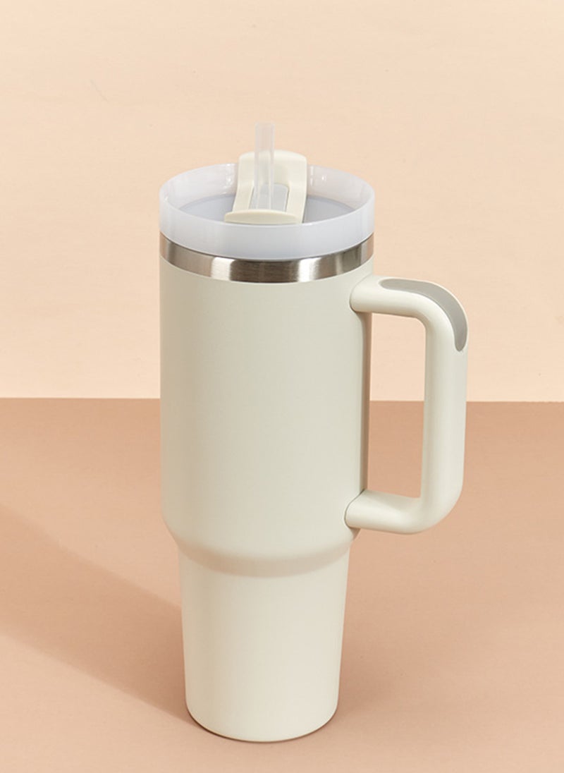 Sharpdo 304 Stainless Steel Large Capacity Car Handheld Straw Insulated Warm/Cool Cup, 1.18L 40oz - Image 2