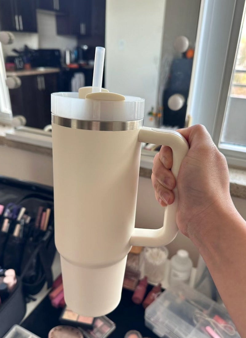 Sharpdo 304 Stainless Steel Large Capacity Car Handheld Straw Insulated Warm/Cool Cup, 1.18L 40oz - Image 3