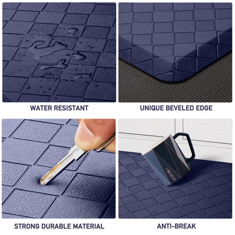 HappyTrends Kitchen Runner Rugs Anti-Fatigue mats,17.3"x 28",Non Slip Waterproof Ergonomic Comfort Mat for Kitchen, Floor Home, Office, Sink, Laundry,Blue - Image 4
