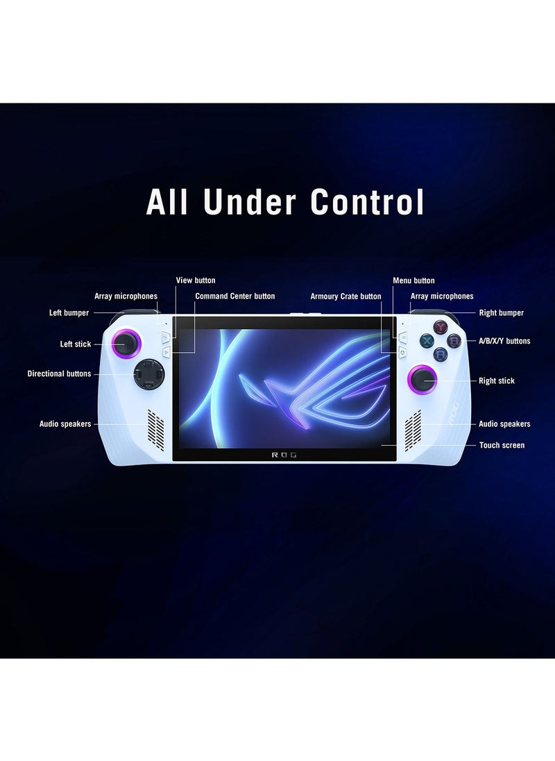 ASUS - Rog Ally Rc71L White Gaming Handheld Amd Ryzen Z1 Extreme 16Gb 512Gb Ssd Radeon Navi3 12Gb Vram Win11 Home 7 Inch 120Hz 7Ms Gorilla Glass Dxc Touch Screen Fingerprint Free 3 Months Xbox Game Pass - Image 1