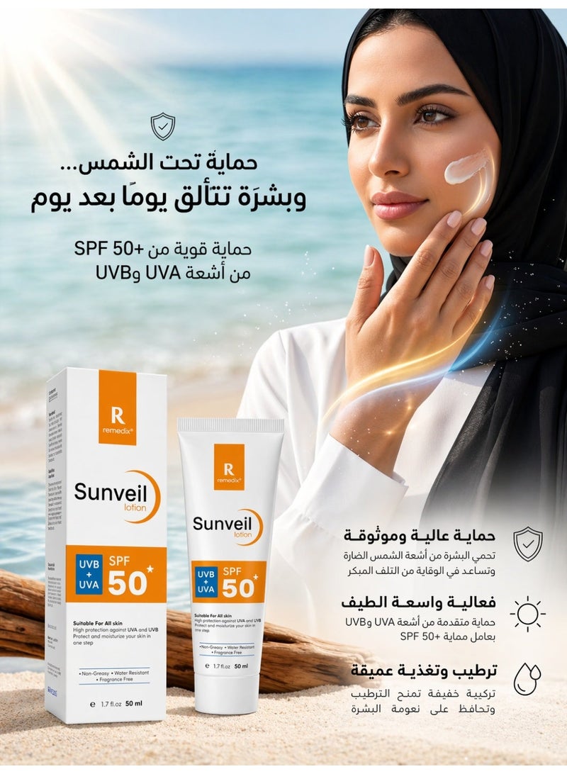 Remedix Sunveil SPF 50+ Lotion Sunscreen with 5 filters - 50 Ml - Image 5