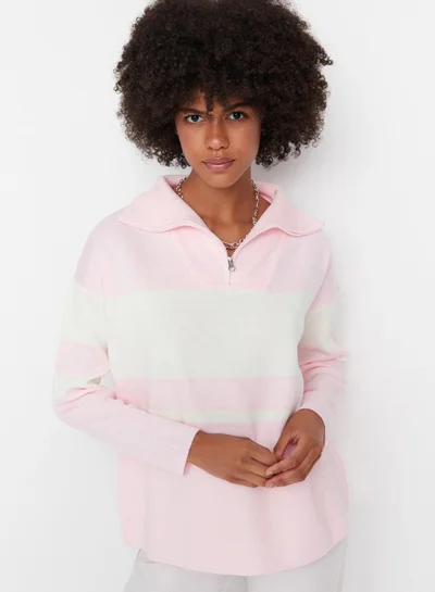 trendyol Oversized Striped Sweater