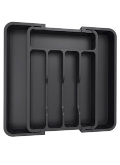 Beauenty Expandable Silverware Drawer Organizer, Adjustable Kitchen Flatware Organizer with Removable Dividers, Large Capacity Utensil Holder, Plastic Spoons Forks Knives Holder Storage Dividers Cutlery Tray  - Image 1
