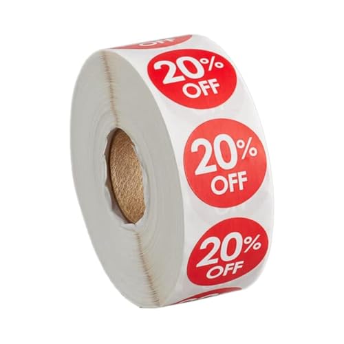 Kube with a K 1000 Stickers/Roll 20 Percent Permanent 1 Inch Label Discount Sticker - Image 1