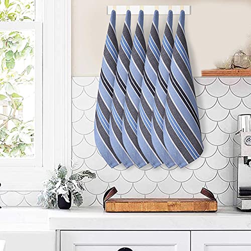 Goroly Home Kitchen Towels 18x28 Inch, Set of 6, Honey Comb Design, Super Absorbent, Quick Dry, Soft, 100% Cotton Dish Towels for Wiping Hands, Drying Dishes, Cleaning Dishcloths Set - Sky Blue Navy - Image 5