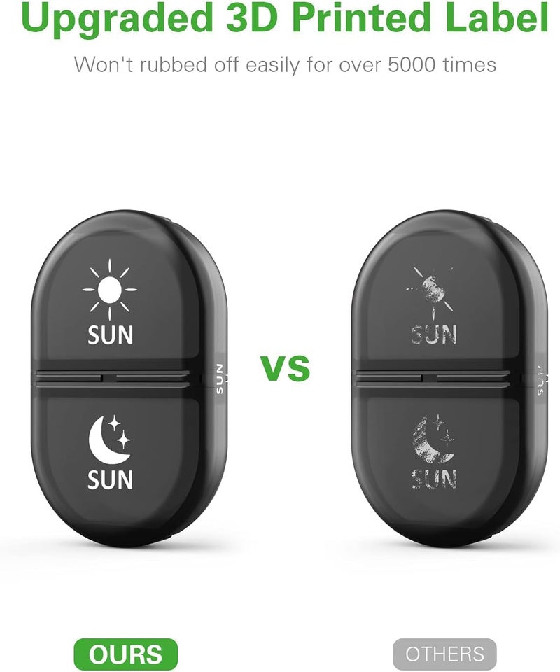 INKULTURE Weekly Medicine Organizer Box 02 Times a Day, Daily Tablets Container Case Travel Pill Box For 07 days | Black | 01 Pcs - Image 4