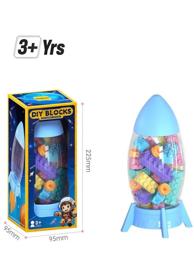 Macaron DIY Building Blocks Rocket Storage Gift Box - Educational Assembly Toy  - Image 1