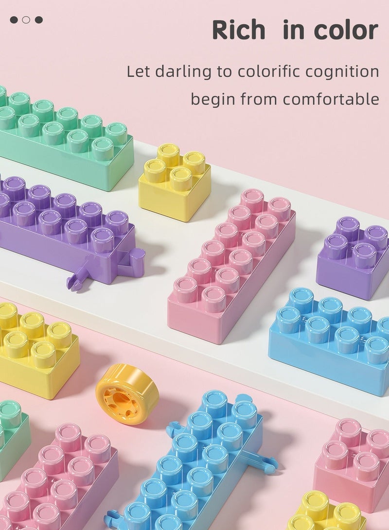 صندوق هدايا لتخزين مكعبات البناء DIY بألوان الماكارون - لعبة تركيب تعليمية بشكل صاروخ - Image 3