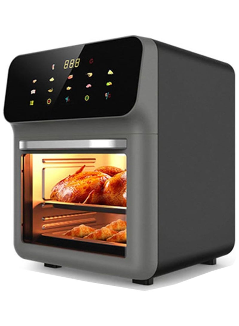 بريمو بلس مقلاة هوائية بسعة كبيرة 12 لتر مع نافذة كبيرة مرئية وشاشة لمس ذكية 1350 واط، فرن كهربائي متعدد الوظائف , قلاية هوائية بدون زيت - Image 3