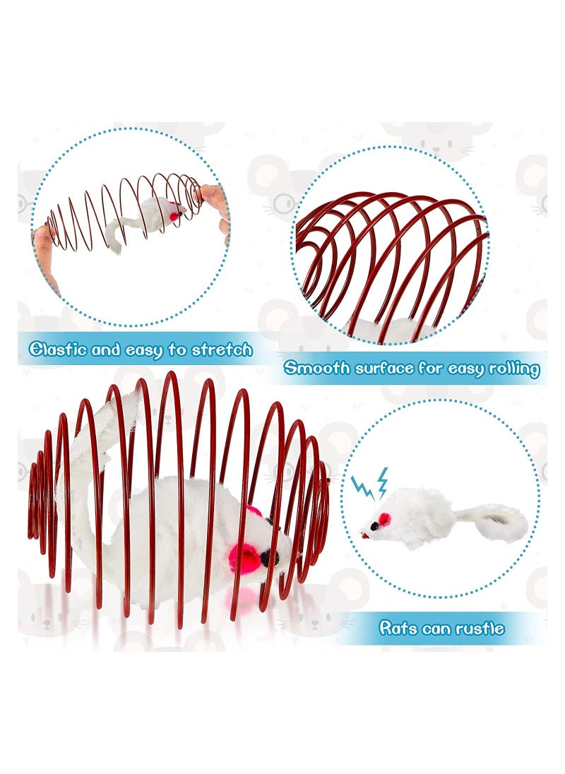 Generic - 5 Pcs Cat Spring Balls Stretchable Cat Springs Toys Interactive Cat Toys Rolling Cat Balls Colorful Playful Coils Spring Action Toy Caged Rats for Kitten Cat Pet Supplies Indoor Play, Random Color - Image 1
