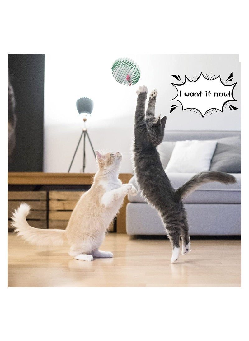 Generic - 5 Pcs Cat Spring Balls Stretchable Cat Springs Toys Interactive Cat Toys Rolling Cat Balls Colorful Playful Coils Spring Action Toy Caged Rats for Kitten Cat Pet Supplies Indoor Play, Random Color - Image 1