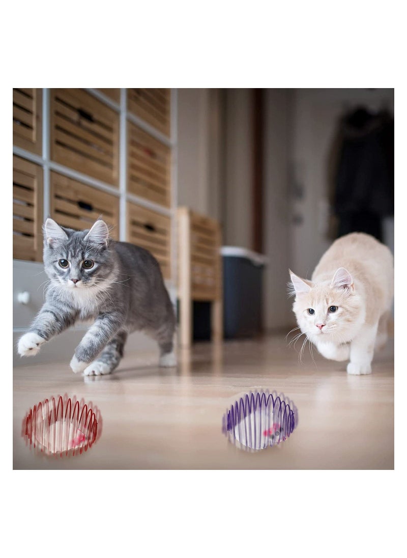 Generic - 5 Pcs Cat Spring Balls Stretchable Cat Springs Toys Interactive Cat Toys Rolling Cat Balls Colorful Playful Coils Spring Action Toy Caged Rats for Kitten Cat Pet Supplies Indoor Play, Random Color - Image 1