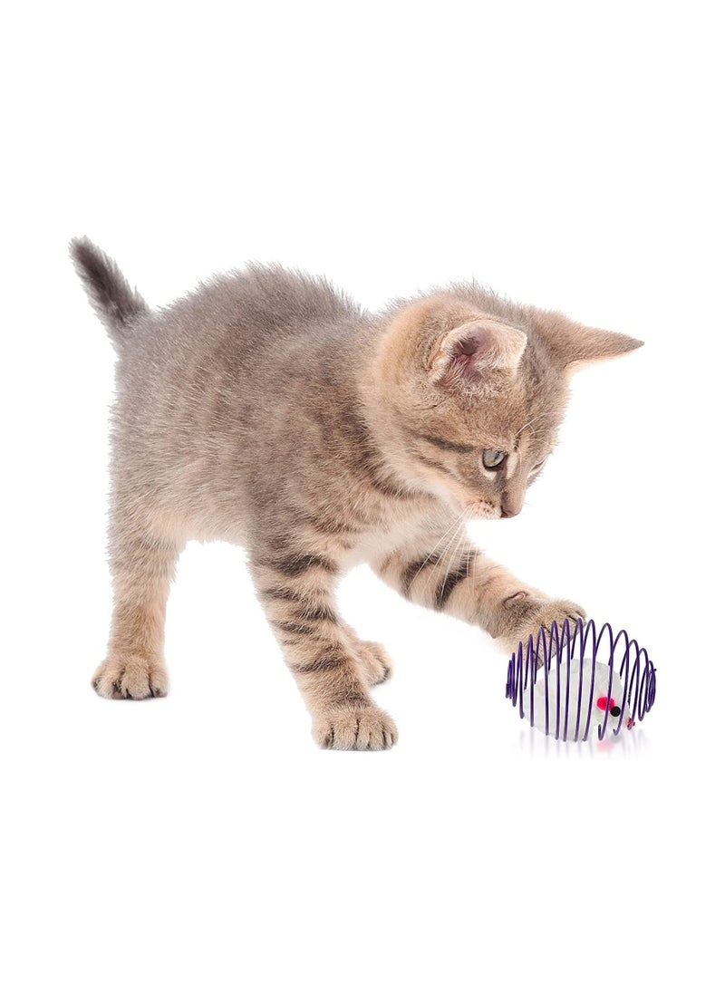 Generic - 5 Pcs Cat Spring Balls Stretchable Cat Springs Toys Interactive Cat Toys Rolling Cat Balls Colorful Playful Coils Spring Action Toy Caged Rats for Kitten Cat Pet Supplies Indoor Play, Random Color - Image 1