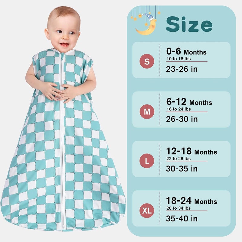 Guntail Baby Sleep Sack 0-6 Months 3 Pack Baby Wearable Blanket 100% Rayon Cotton 2-Way Zipper Toddler Sleeping Sack .Comfy Soft Lightweight Tog 0.3 (Bohemia&Checkered&Blue) - Image 5